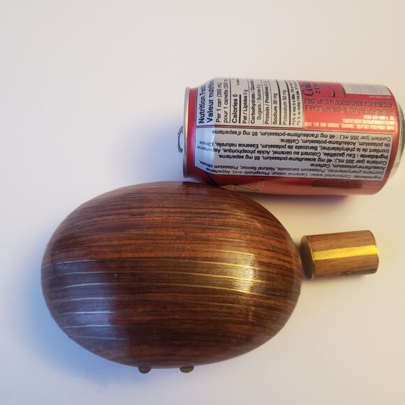 Two Vintage Wooden Box with Brass Inlay, Jewelry or Trinket Box - Picture 2 of 13